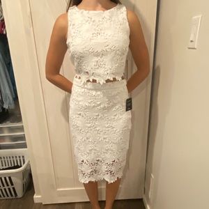 Lulus Look at Me Wow White Lace 2 Piece